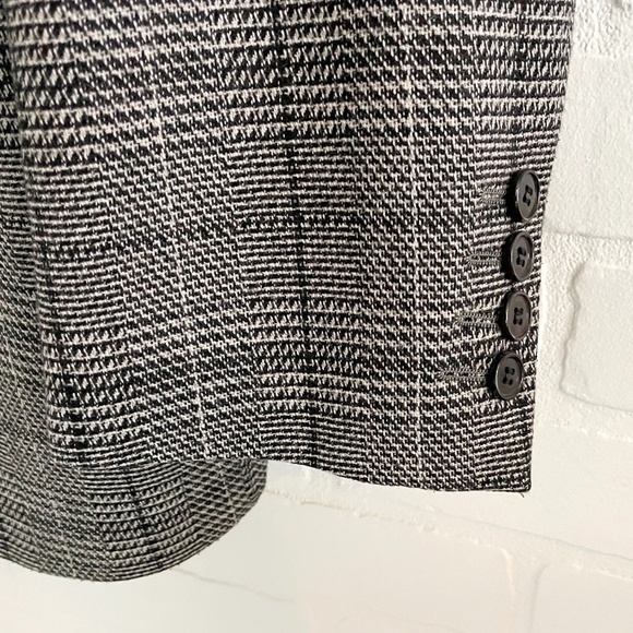 Bugatchi Men’s blazer Plaid Wool blend Double breasted White Black Gray 44R - Picture 7 of 11